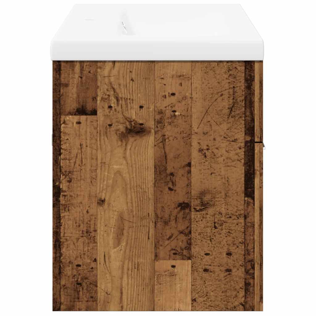 2 pcs conj. móveis casa banho derivados madeira madeira velha