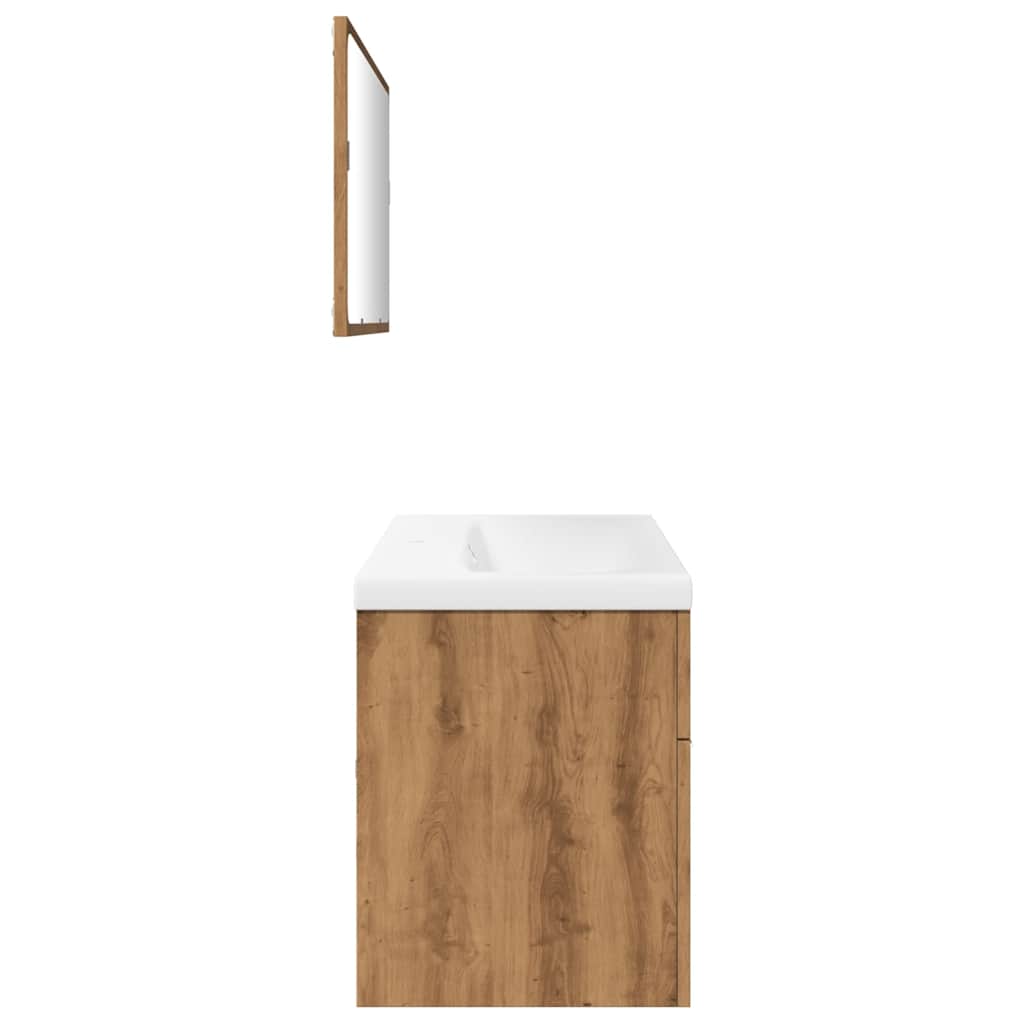 3 pcs móveis de casa de banho deriv. madeira carvalho artisiano