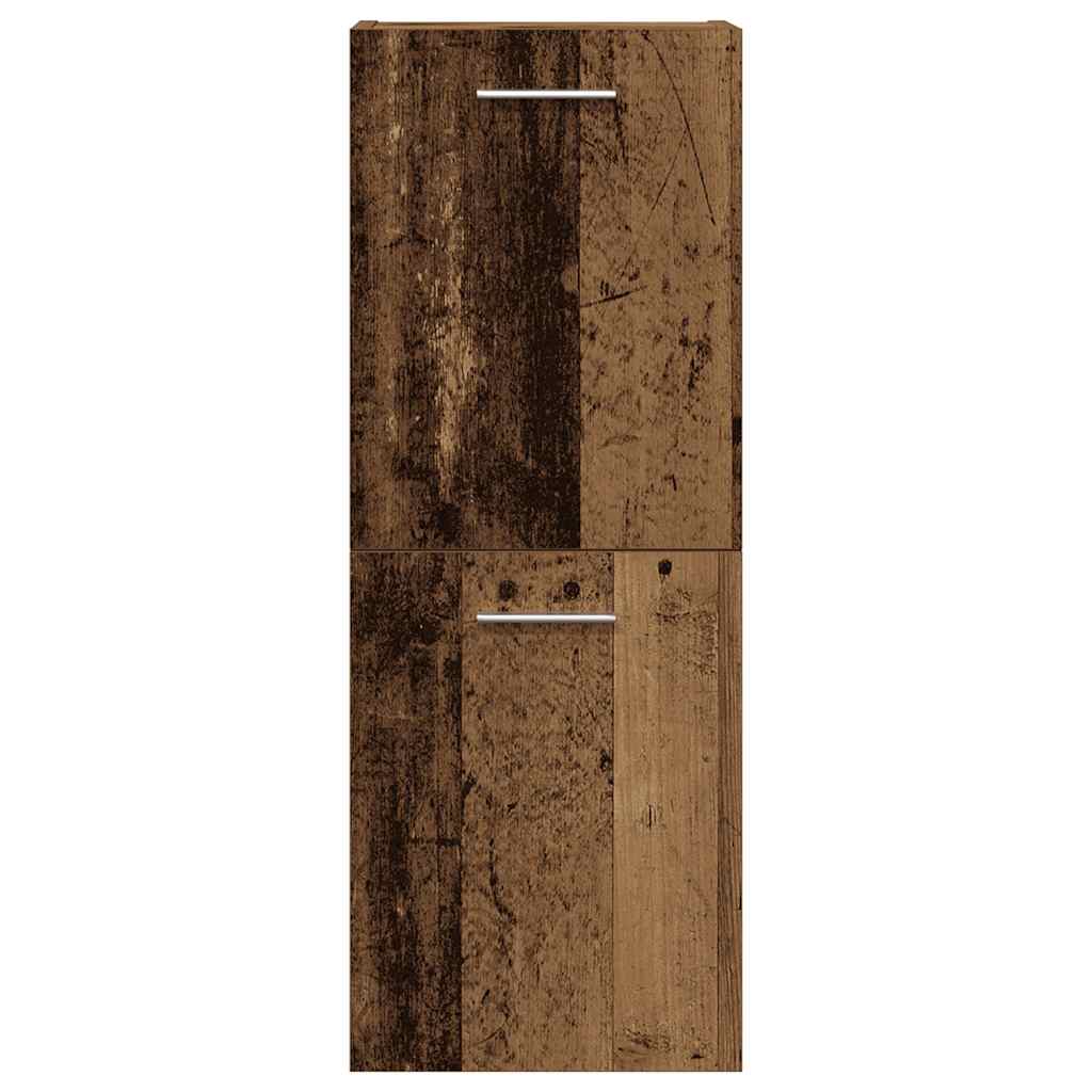 4 pcs conj. móveis casa banho derivados madeira madeira velha