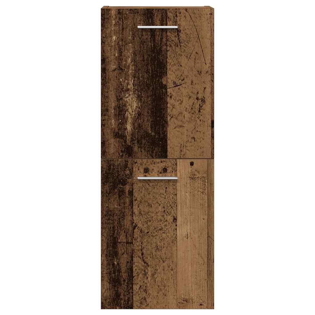 3 pcs conj. móveis casa banho derivados madeira madeira velha