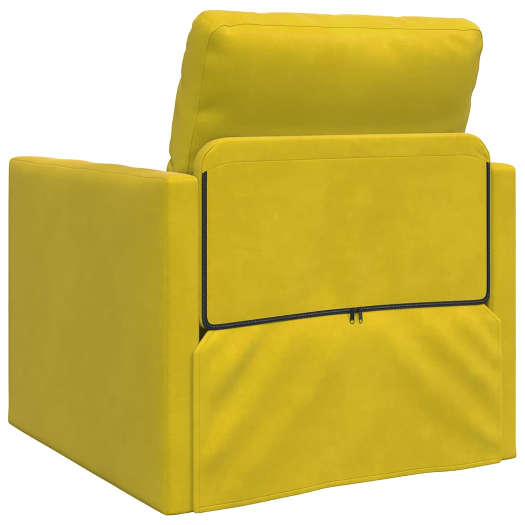 Sofá-Cama com almofada Amarelo-escuro 74 x 77 x 81 cm Veludo