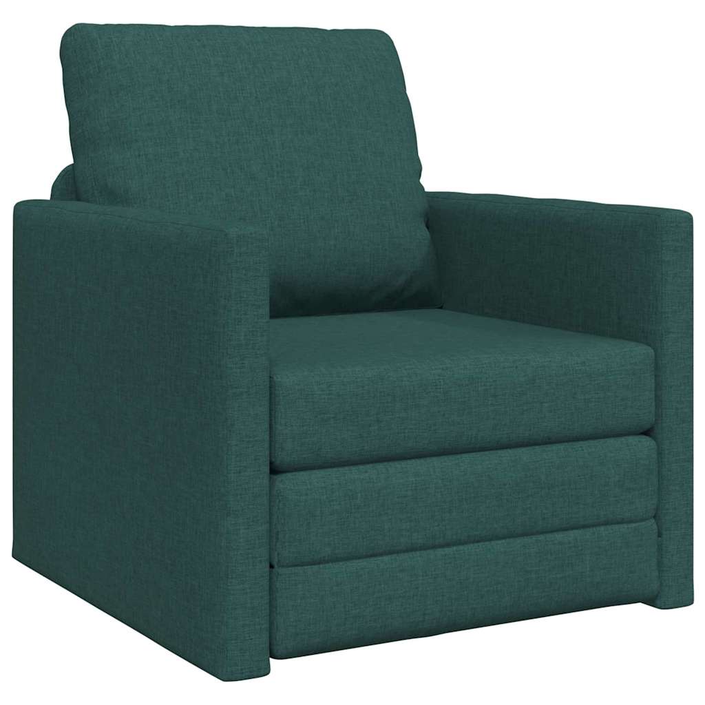 Sofá-Cama de Chão Verde-escuro 74 x 77 x 81 cm tecido