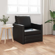Sofá-cama de chão Preto 74 x 77 x 81 cm Couro sintético