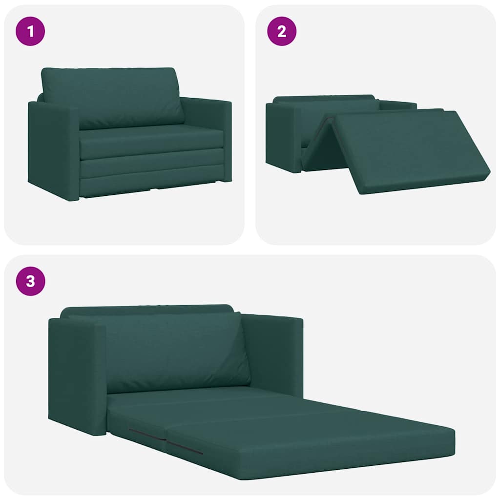 Sofá-Cama Verde-escuro 124 x 71 x 78 cm tecido