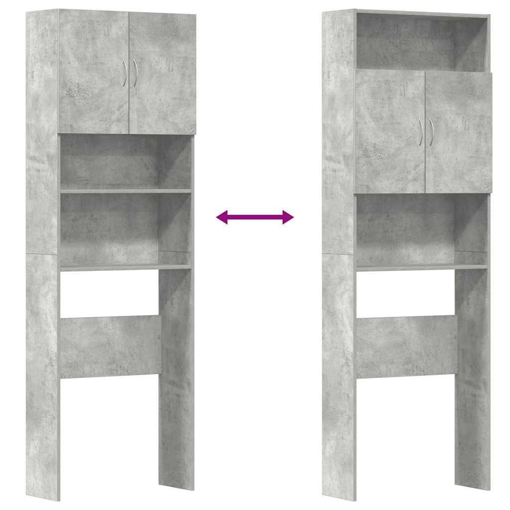 Armário máquina lavar roupa derivados madeira concreto cinza