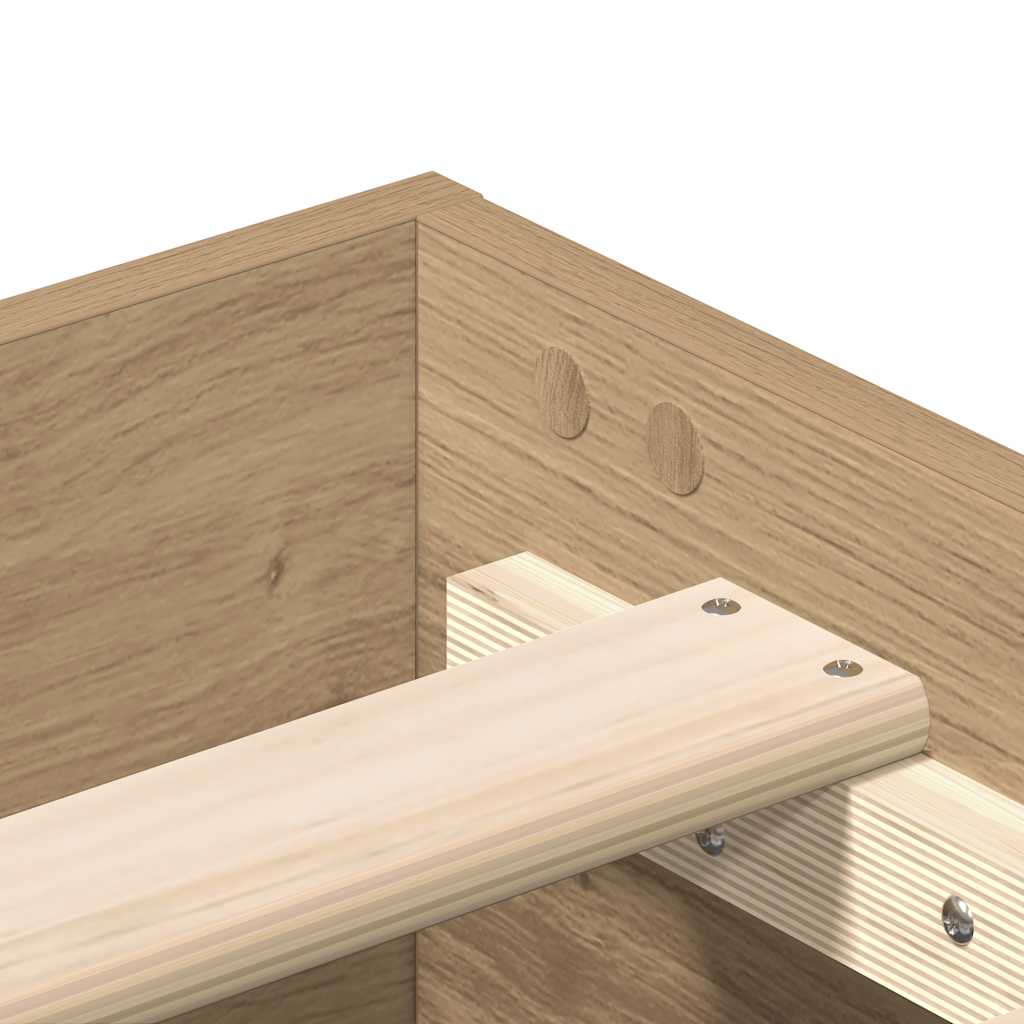 Estrutura de cama sem colchão 120x200 cm carvalho artesanal