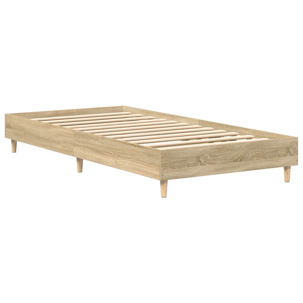 Estrutura cama s/ colchão 100x200 cm carvalho sonoma
