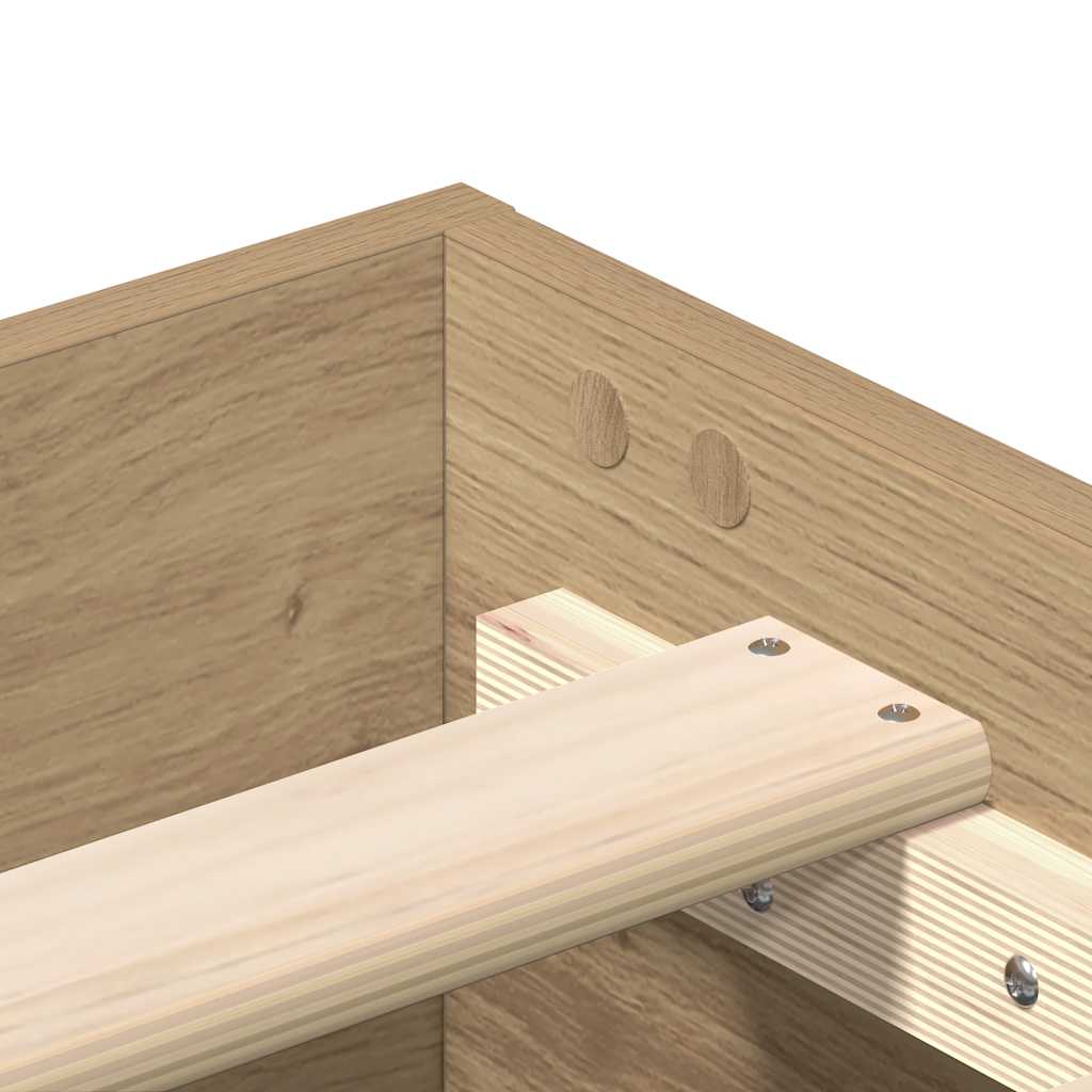 Estrutura de cama sem colchão 120x190 cm carvalho artesanal