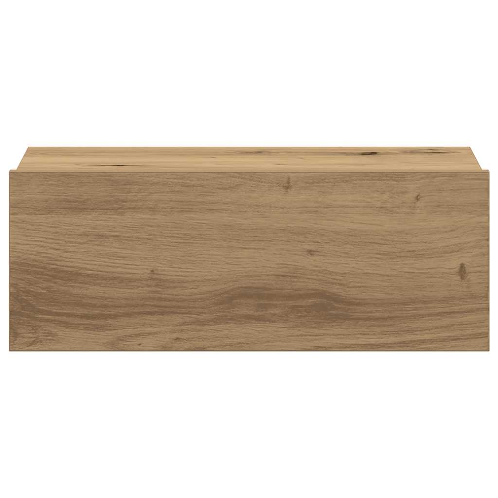 Mesa cabeceira suspensa 2 pcs carvalho artesanal 40x32x15 cm