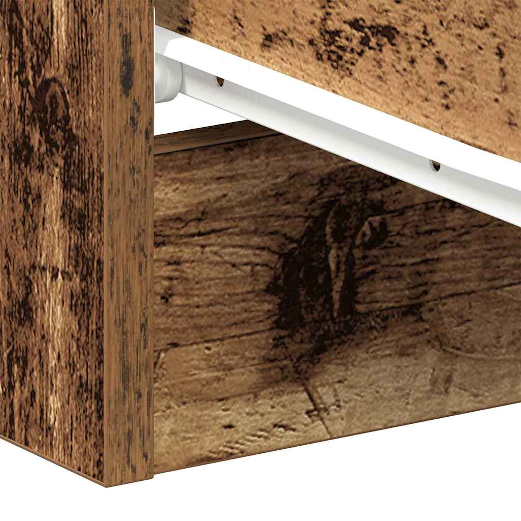 Mesas cabeceira 2pcs 38x35x55cm derivados madeira madeira velha