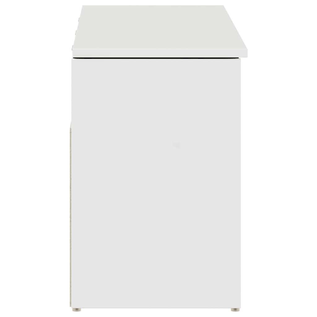 Banco sapateira 102x30,5x45 cm branco brilhante