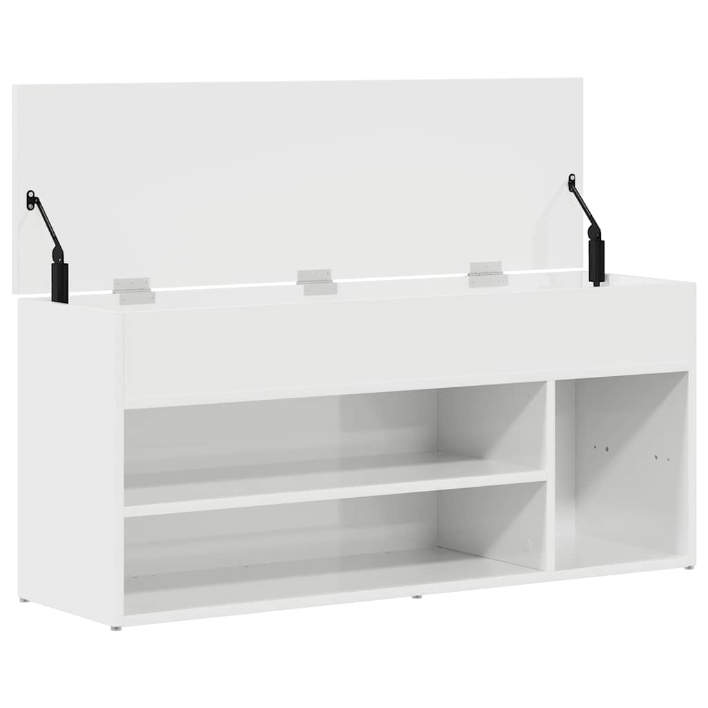 Banco sapateira 102x30,5x45 cm branco brilhante