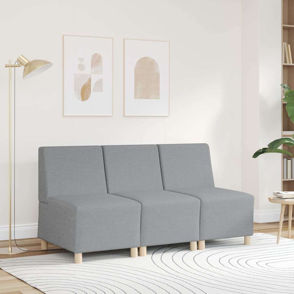 Poltrona sem braços tecido 55 cm cinzento-claro