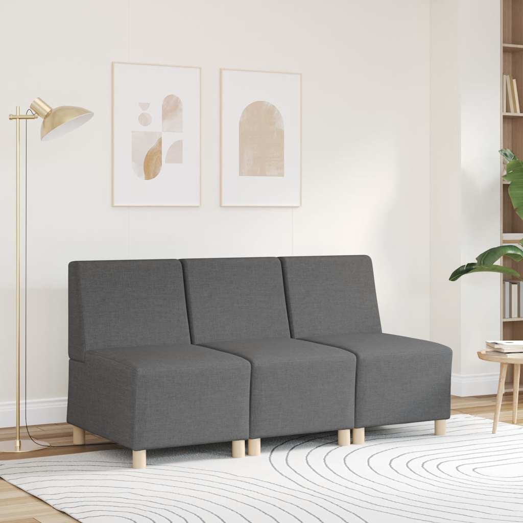 Poltrona sem braços 55 cm tecido cinzento-escuro