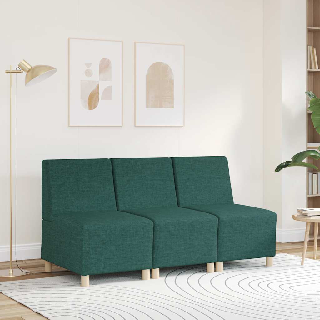 Poltrona sem braços 55 cm tecido verde-escuro