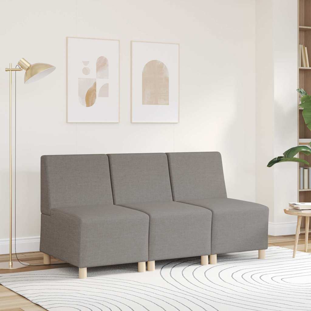 Poltrona sem braços tecido 55 cm cinzento-acastanhado