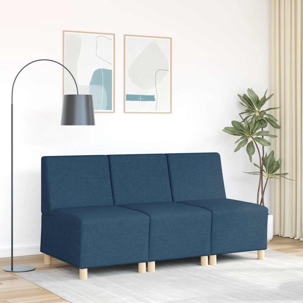 Poltrona sem braços tecido 55 cm azul