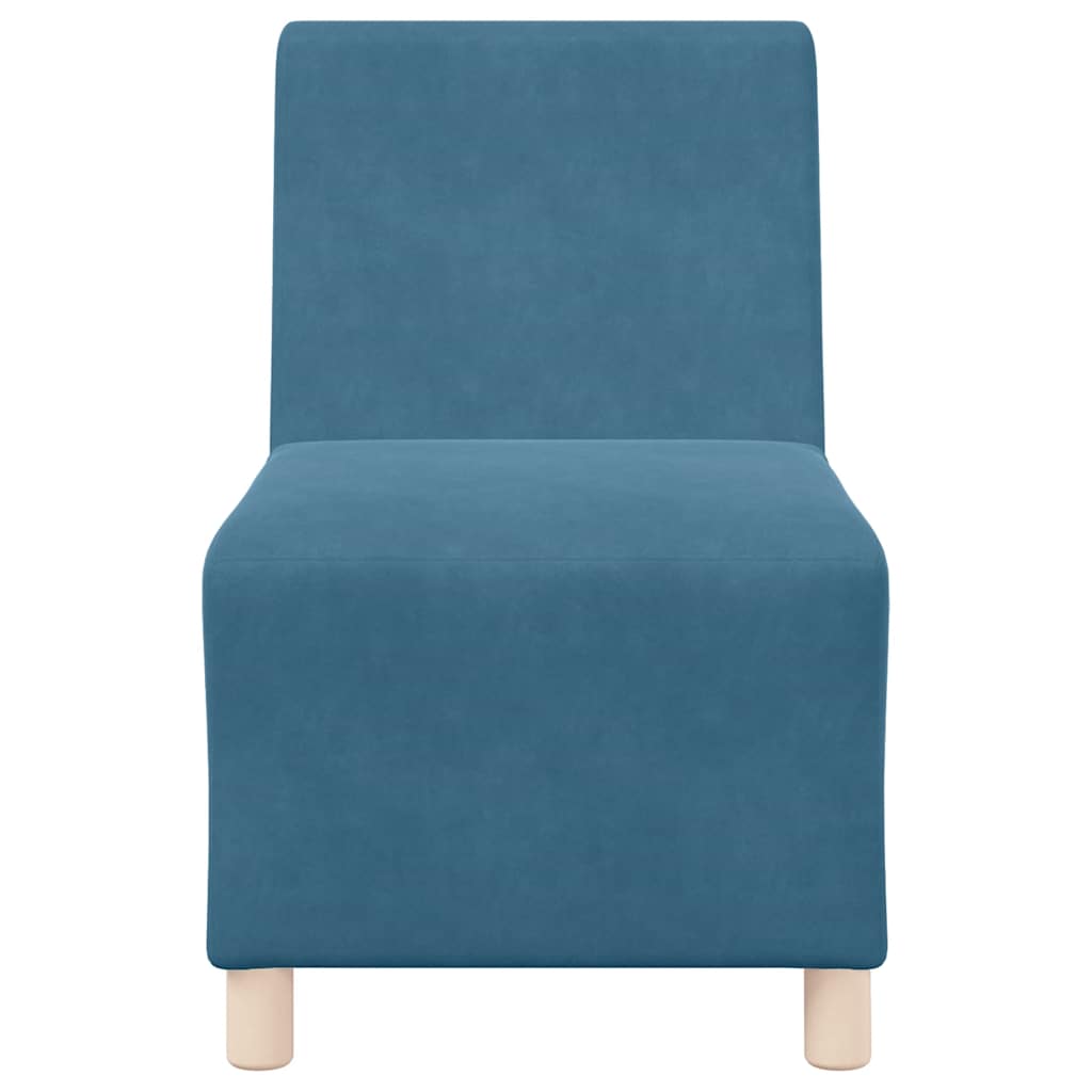 Poltrona sem braços 55 cm veludo azul