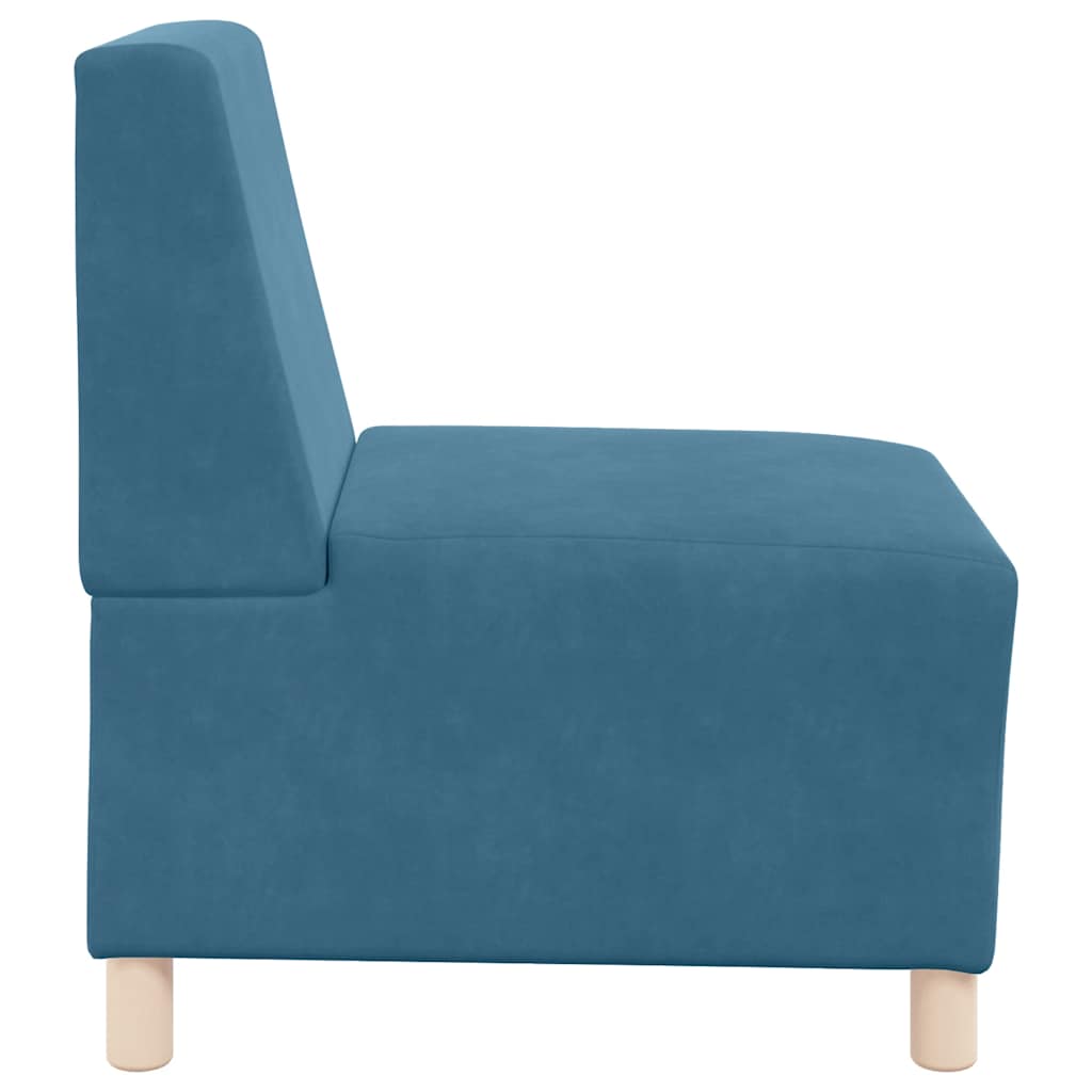 Poltrona sem braços 55 cm veludo azul