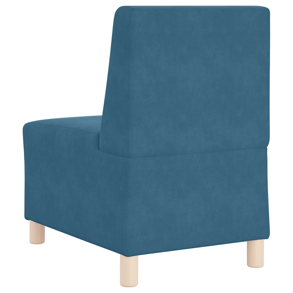 Poltrona sem braços 55 cm veludo azul