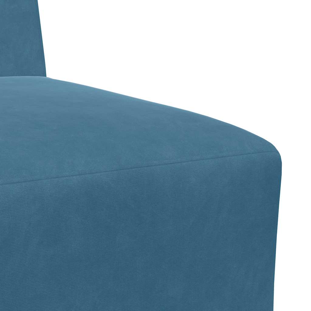 Poltrona sem braços 55 cm veludo azul