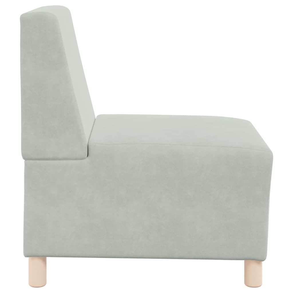 Poltrona sem braços 55 cm veludo cinzento-claro