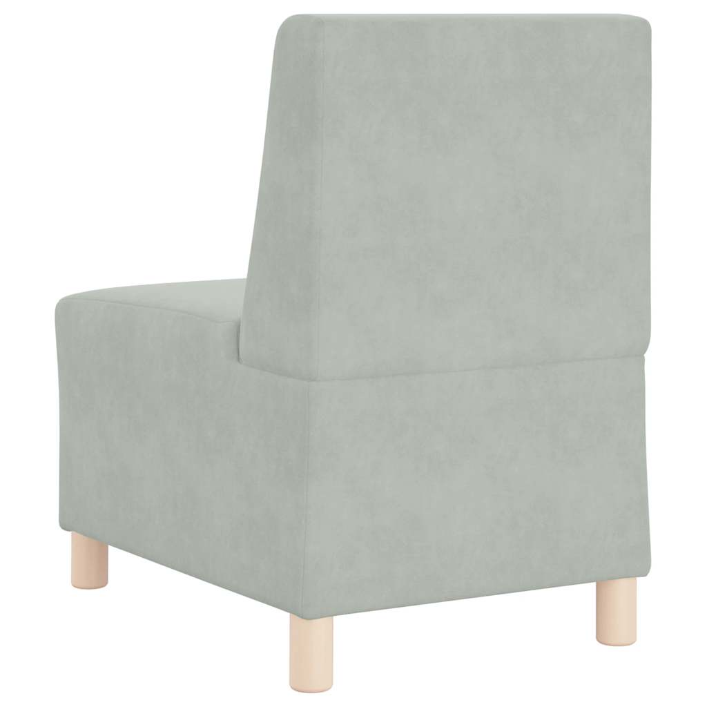 Poltrona sem braços 55 cm veludo cinzento-claro