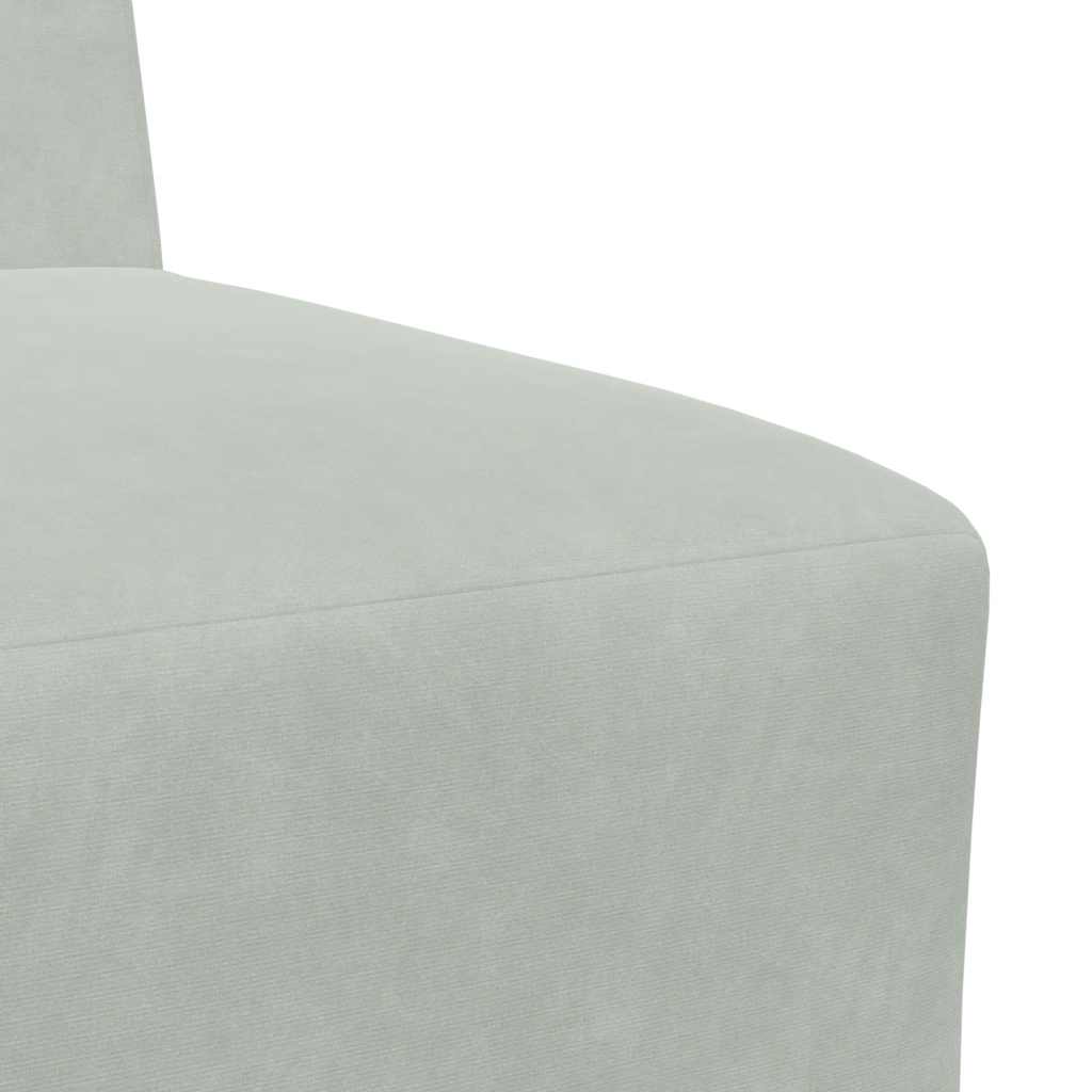 Poltrona sem braços 55 cm veludo cinzento-claro