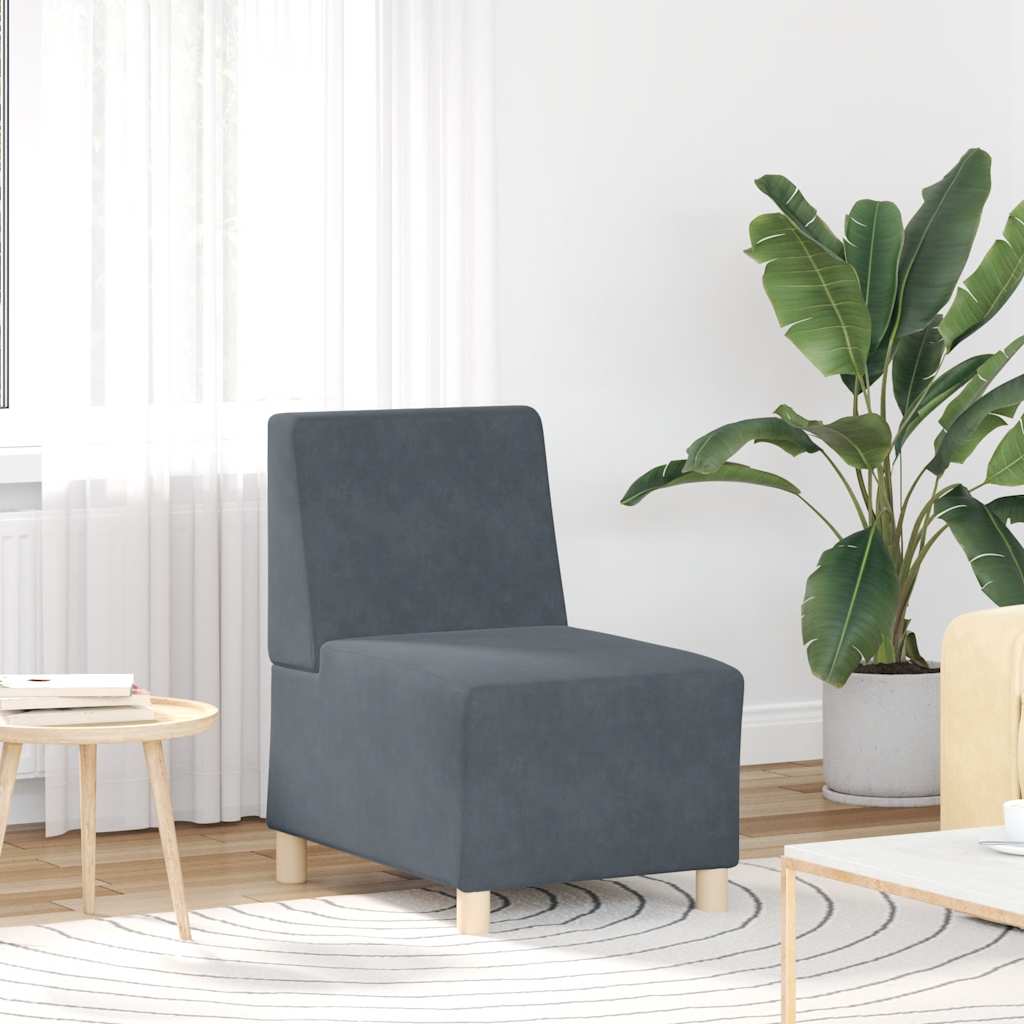 Poltrona sem braços 55 cm veludo verde-escuro