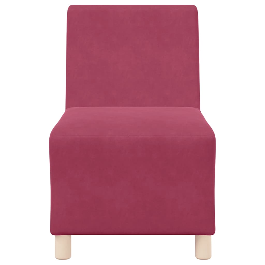 Poltrona sem braços 55 cm veludo vermelho-tinto