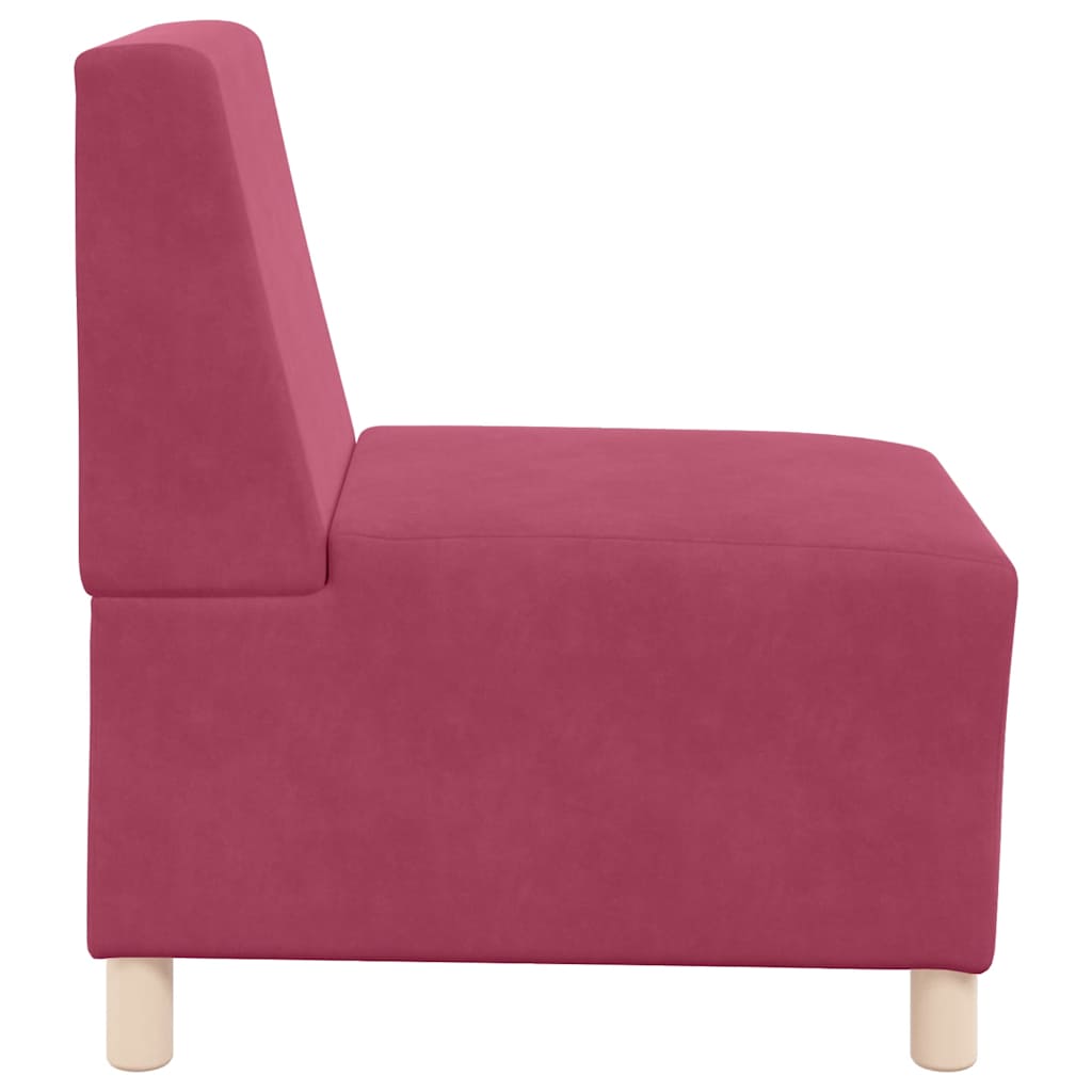 Poltrona sem braços 55 cm veludo vermelho-tinto
