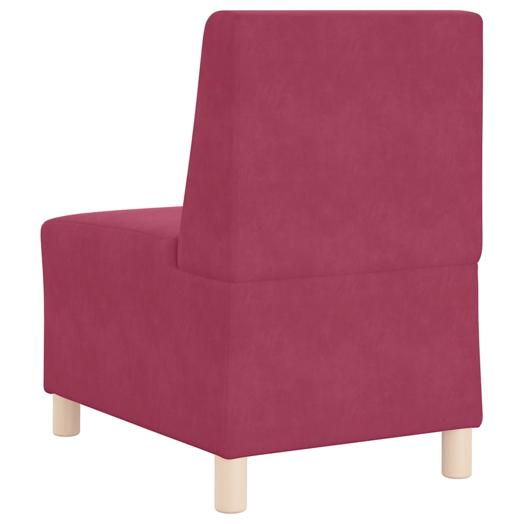 Poltrona sem braços 55 cm veludo vermelho-tinto