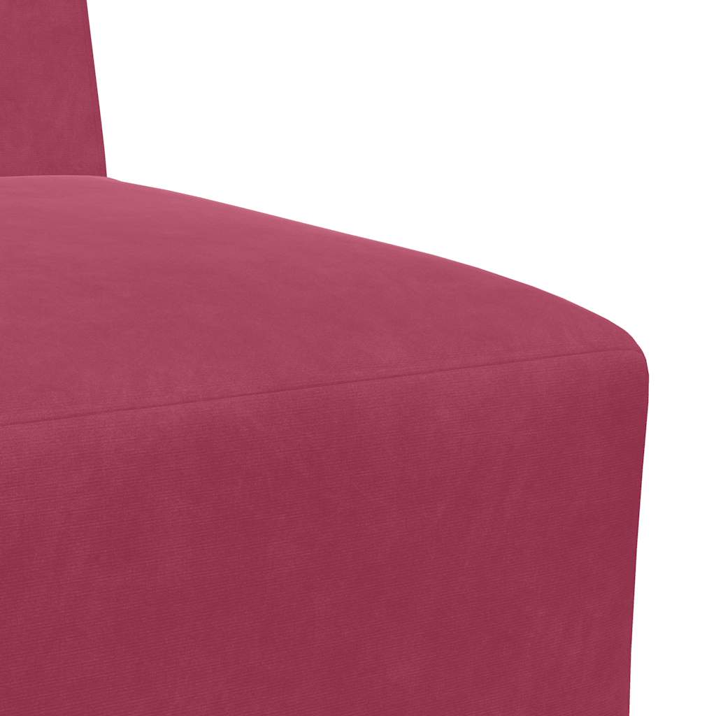 Poltrona sem braços 55 cm veludo vermelho-tinto