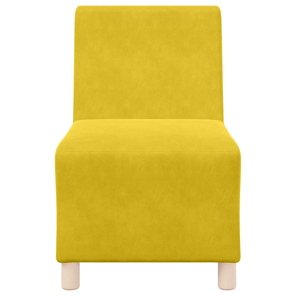 Poltrona sem braços 55 cm veludo amarelo