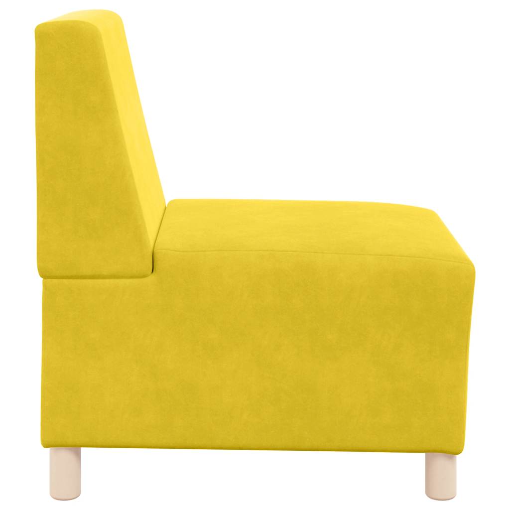 Poltrona sem braços 55 cm veludo amarelo