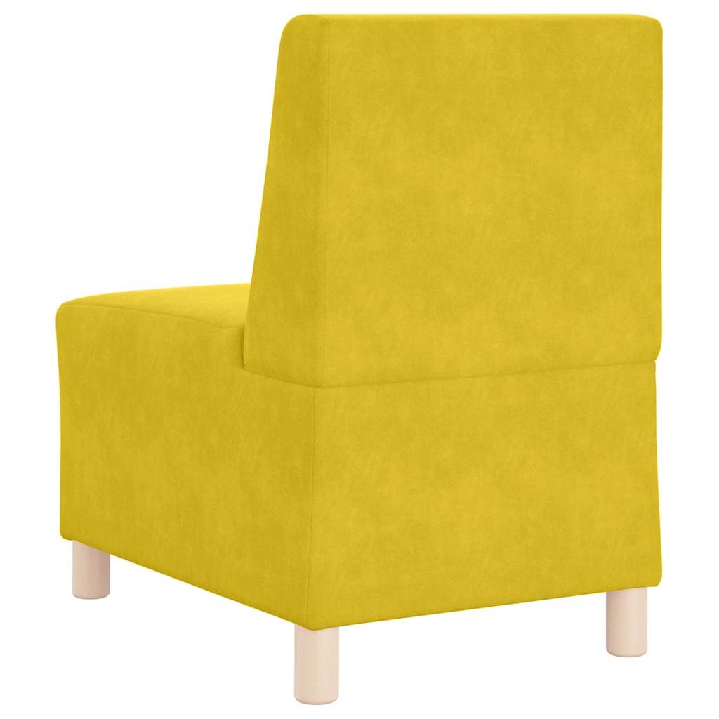 Poltrona sem braços 55 cm veludo amarelo