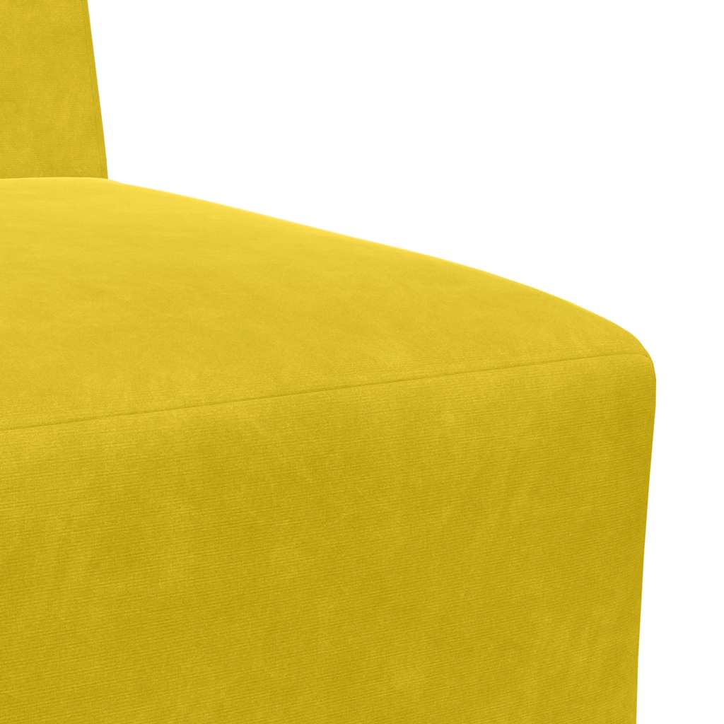 Poltrona sem braços 55 cm veludo amarelo