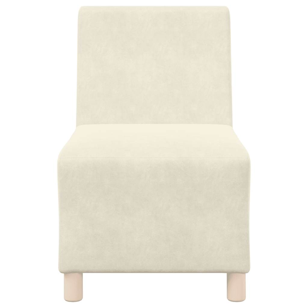 Poltrona sem braços 55 cm veludo cor creme