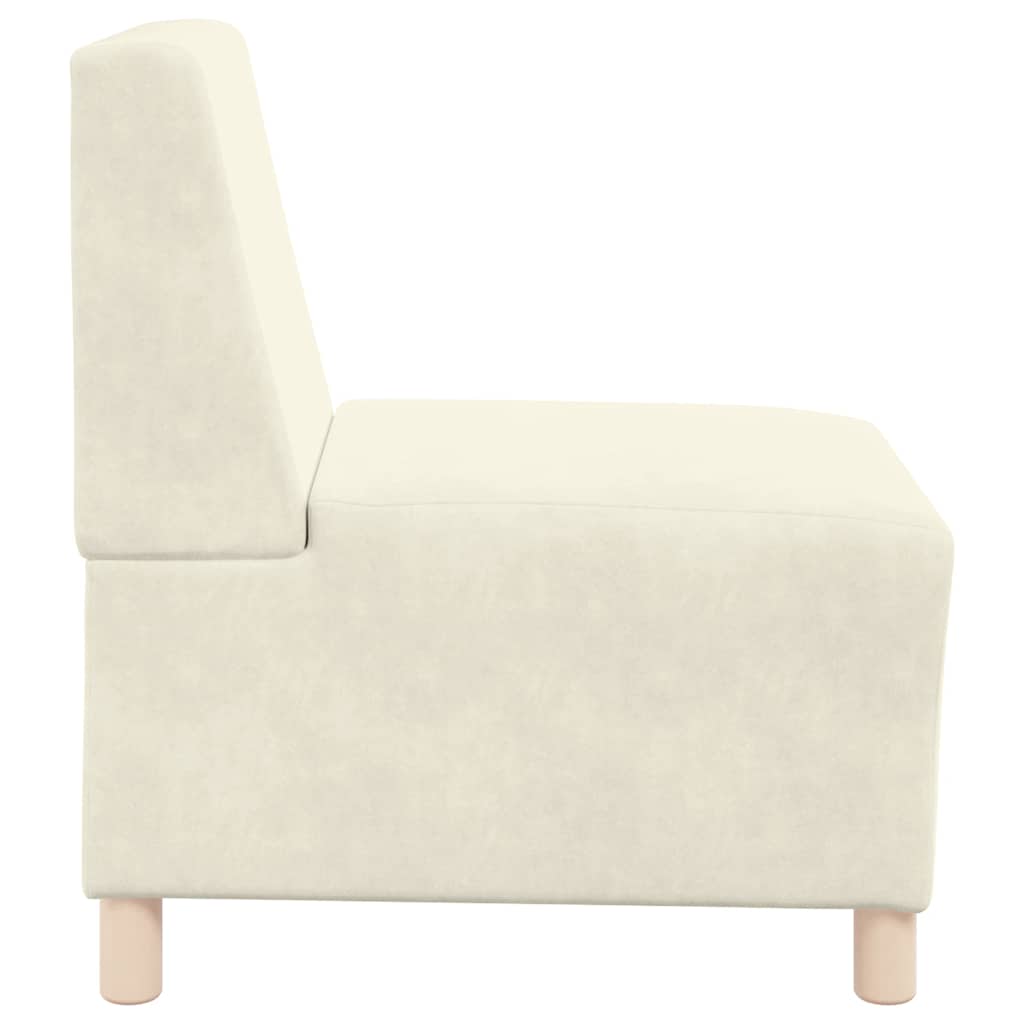 Poltrona sem braços 55 cm veludo cor creme