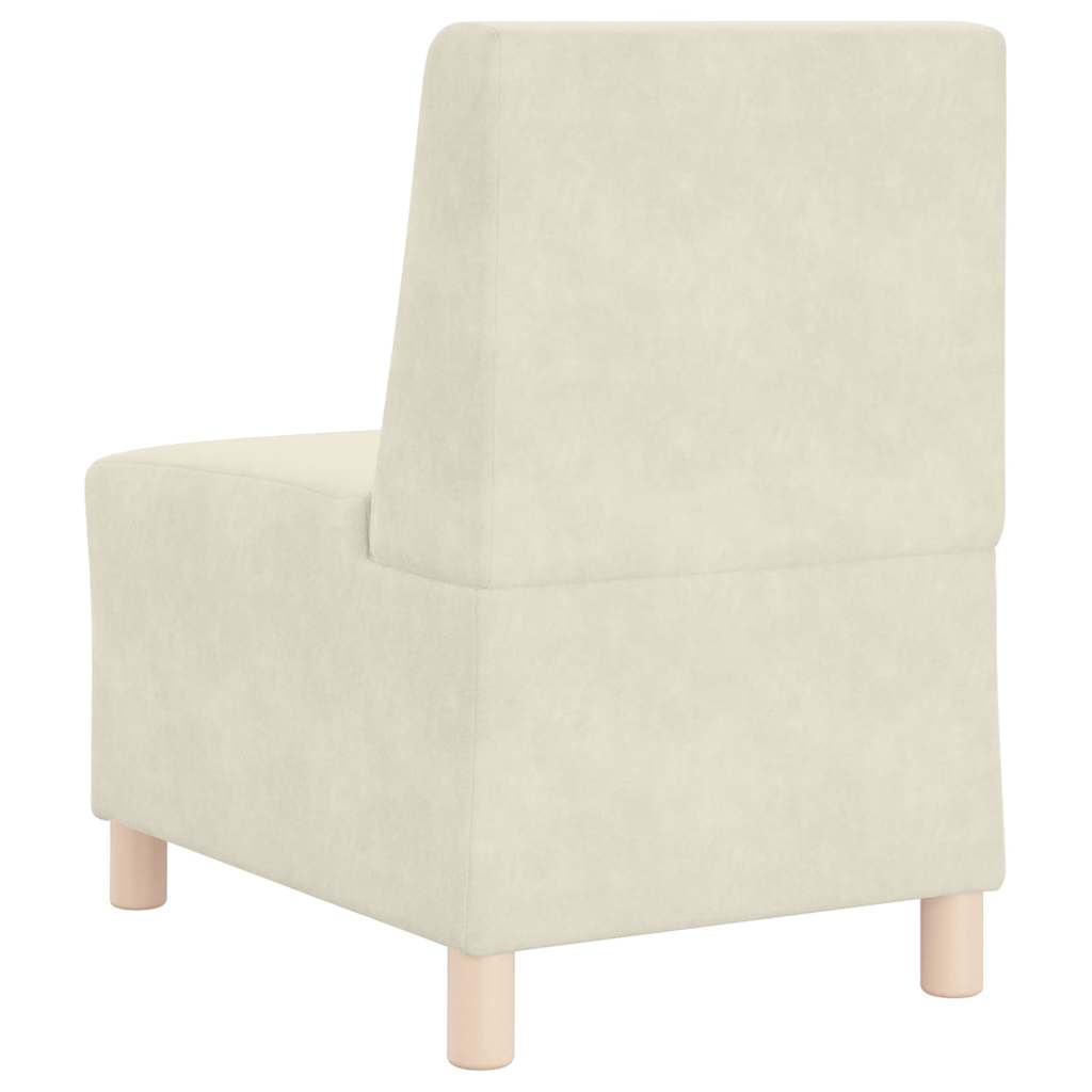 Poltrona sem braços 55 cm veludo cor creme