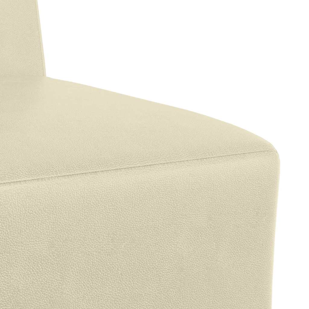 Poltrona sem braços 55 cm couro artificial creme