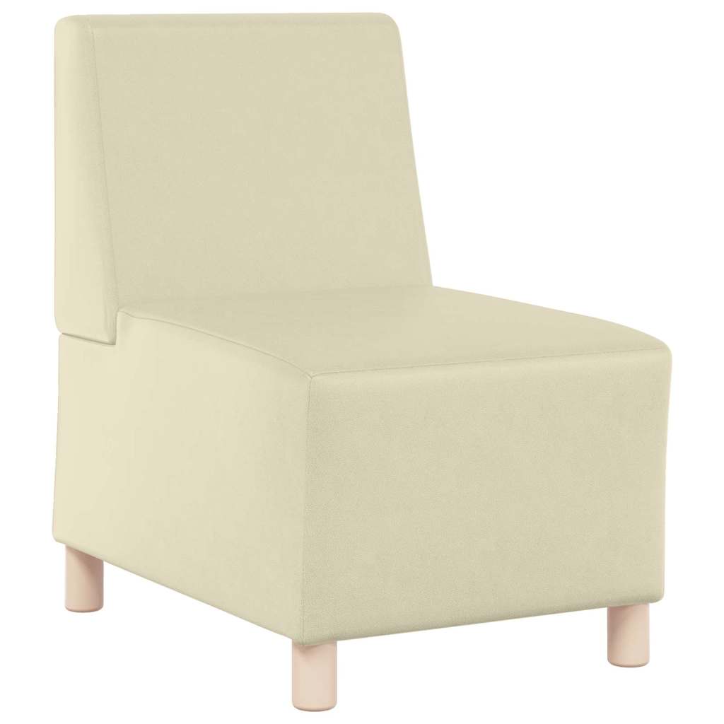 Poltrona sem braços 55 cm couro artificial creme