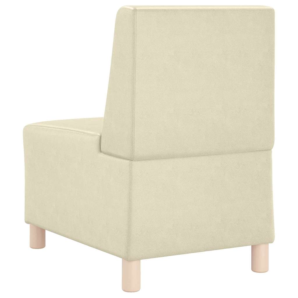 Poltrona sem braços 55 cm couro artificial creme