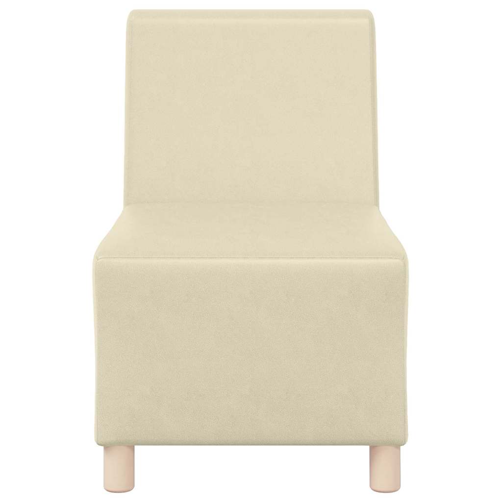 Poltrona sem braços 55 cm couro artificial creme