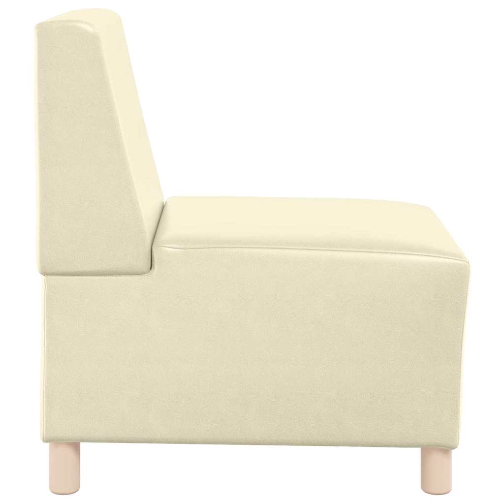 Poltrona sem braços 55 cm couro artificial creme