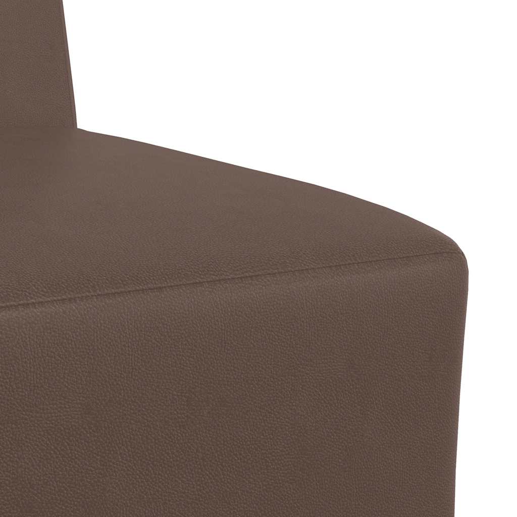 Poltrona sem braços 55 cm couro artificial castanho