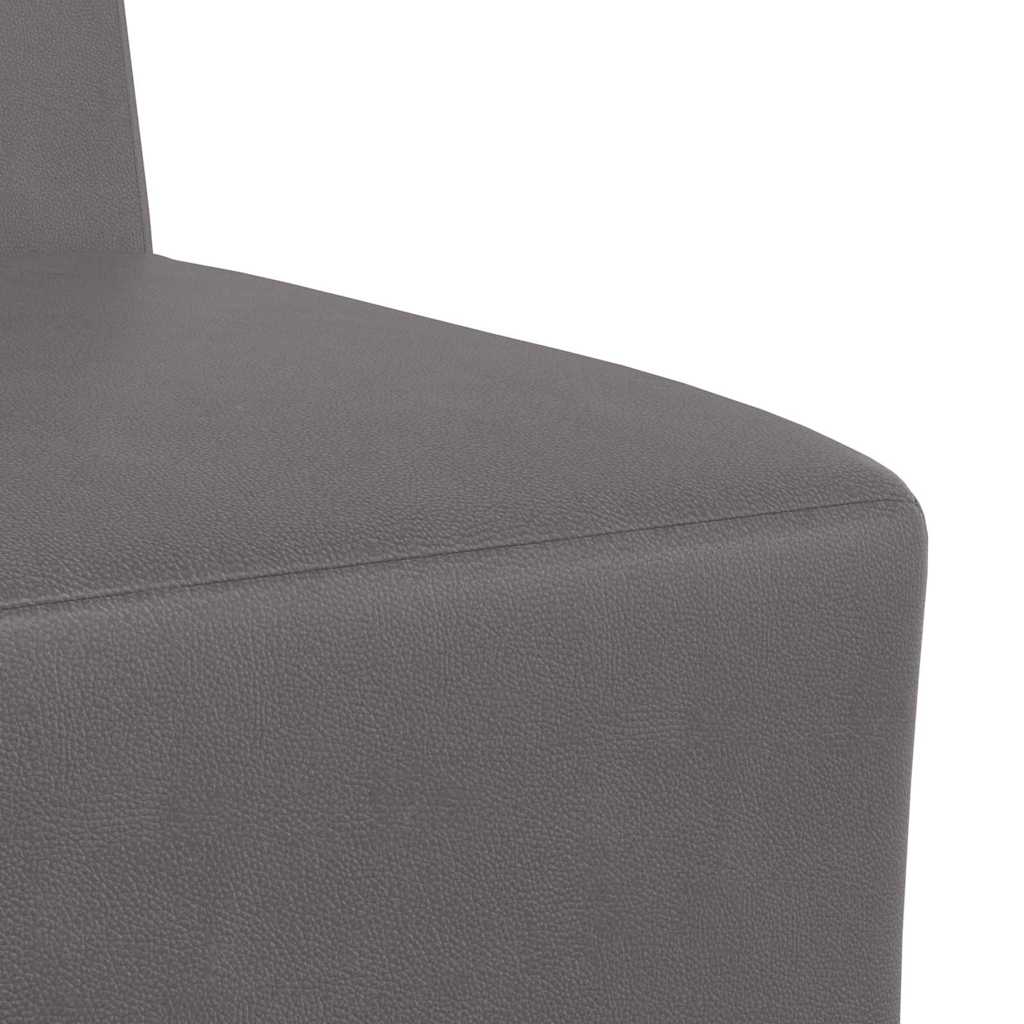 Poltrona sem braços 55 cm couro artificial cinzento