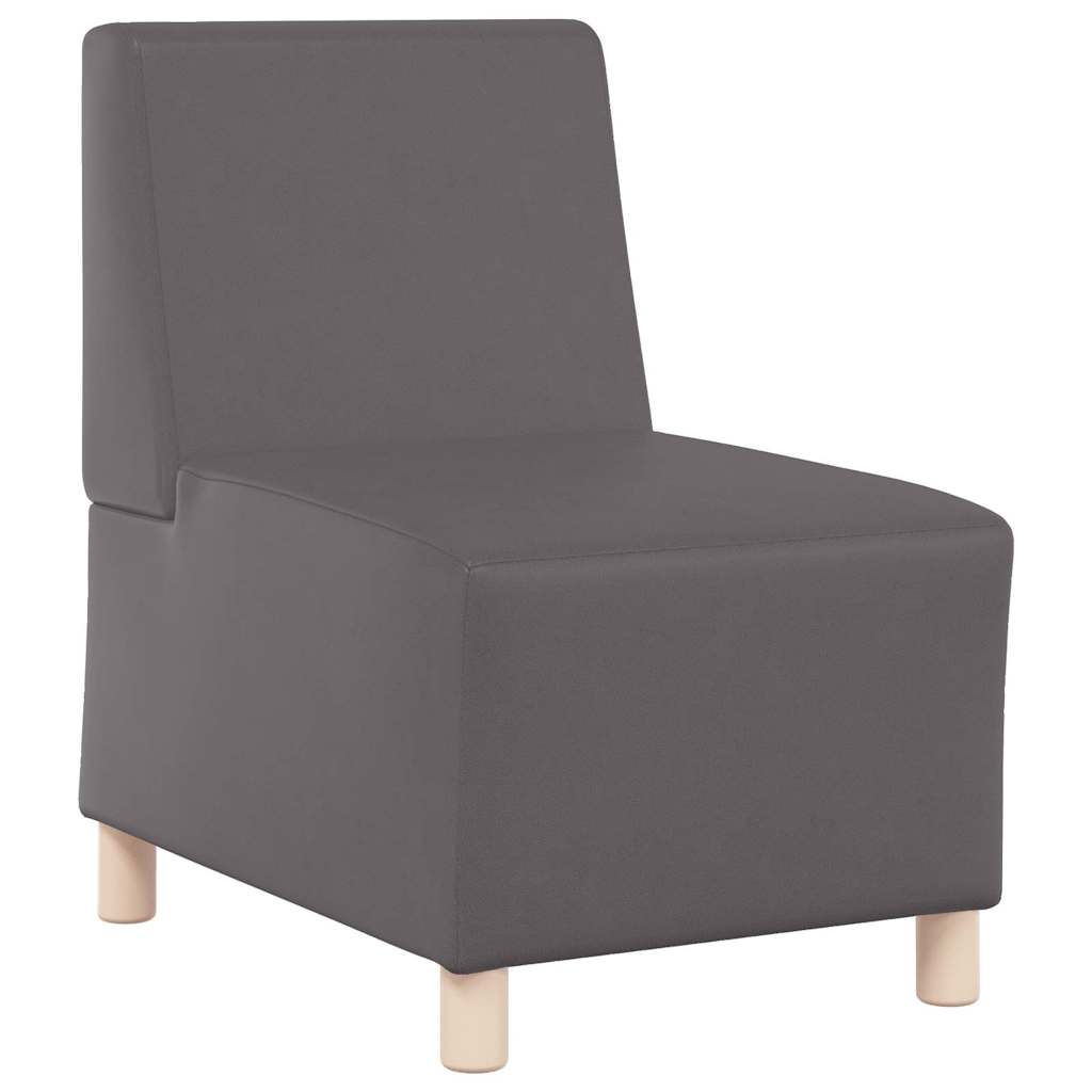 Poltrona sem braços 55 cm couro artificial cinzento