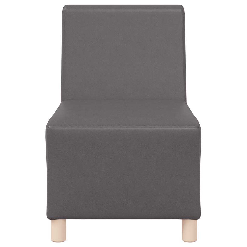 Poltrona sem braços 55 cm couro artificial cinzento