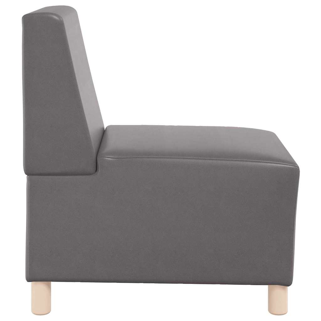 Poltrona sem braços 55 cm couro artificial cinzento